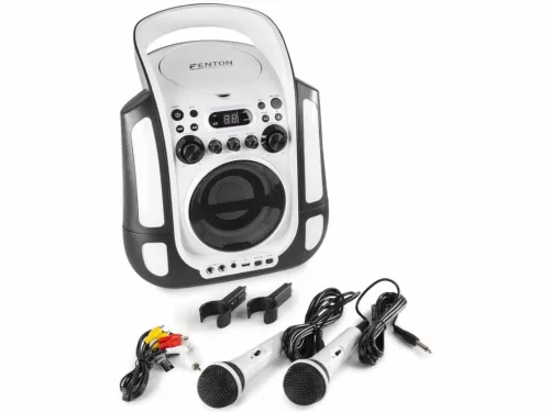Fenton SBS30W karaoke hordozható hangfal (Bluetooth, USB, CD, 2x Mikrofon)