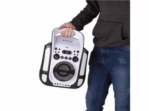 Fenton SBS30W karaoke hordozható hangfal (Bluetooth, USB, CD, 2x Mikrofon)