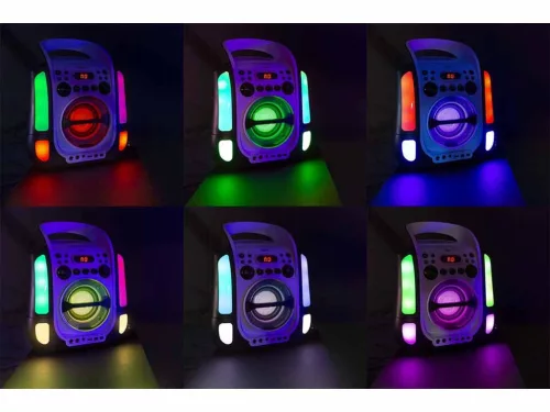 Fenton SBS30W karaoke hordozható hangfal (Bluetooth, USB, CD, 2x Mikrofon)