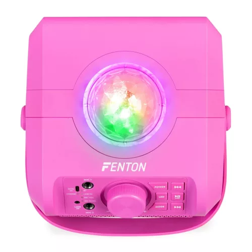 Fenton KAR55P Karaoke hangfal, LED Jellyball, rózsaszín, 50W