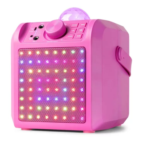 Fenton KAR55P Karaoke hangfal, LED Jellyball, rózsaszín, 50W