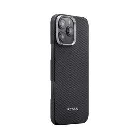   Pitaka ULTRA-SLIM tok Black/Grey Twill Apple iPhone 16 Pro Max készülékhez - MagSafe rögzítéssel (KI1601PMA)