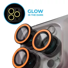   XPRO™ Luminous Prémium Kameravédő Üveg Apple iPhone 15 Pro / Apple iPhone 15 Pro Max készülékhez - Narancs