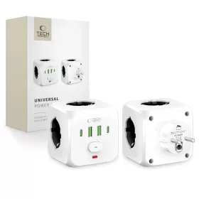  Tech-Protect PCL3X4 Power Socket elosztó - 2*USB-C + 2*USB-A + 3 hálózati töltőlyuk