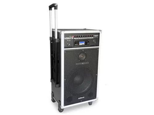 Vonyx ST-180 (12") 450W akkumulátoros hordozható hangfal (3xMik + MP3 + Bluetooth+ CD)