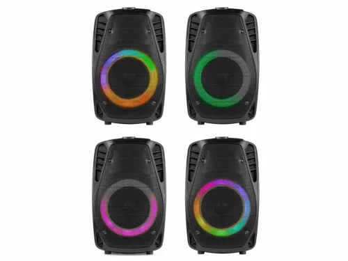 Fenton FT8LED-MK2 (8") hordozható akkumulátoros hangfal 300W mikrofonnal (BT/USB/SD)