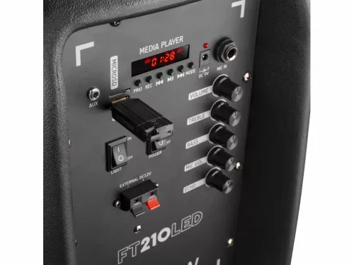 Fenton FT210 - Karaoke hordozható AKKUMULÁTOROS 700W hangfal Mikrofonnal (Bluetooth/USB/SD)