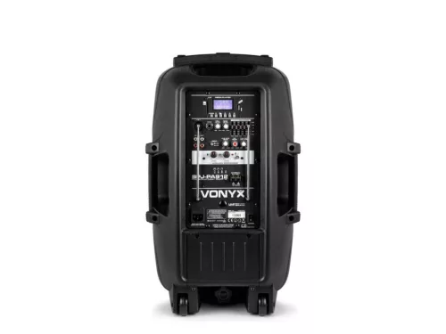 Vonyx PA-912 (12") 500W akkumulátoros hordozható hangfal (2xMik + MP3 + Bluetooth)