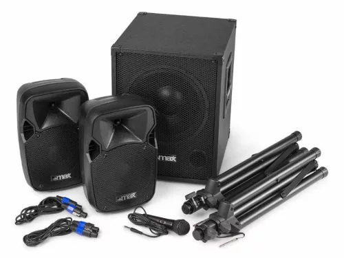 MAX MX700 2.1 Aktív hangfal rendszer 12", Visszhang effekt, Mikrofon bement