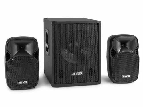 MAX MX700 2.1 Aktív hangfal rendszer 12", Visszhang effekt, Mikrofon bement