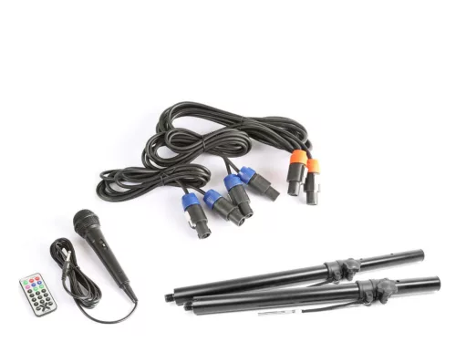 Vonyx VX1000BT 2,2 aktív hangfal szett 1000W + 1x Mikrofon + Állvány (MP3 + BLUETOOTH)