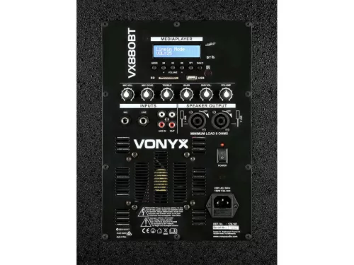 Vonyx VX880BT 2.1 aktív hangfal szett 1000W + 1x Mikrofon + Állvány (MP3 + BLUETOOTH)