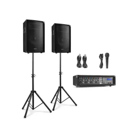   Vonyx VX210 Full PA Sound System 800W (10") Aktív hangfal szett + Erősítő + Állvány