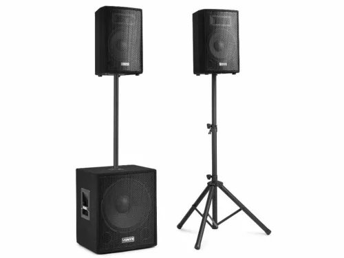 Vonyx VX1015BT 2.1 Aktív hangfal szett, 15", Bluetooth, Visszhang effekt