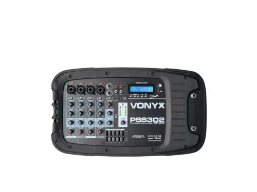 Vonyx PSS-302 2x150W (10") aktív hangfalszett + ÁLLVÁNY (MP3 + BLUETOOTH)