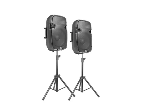 Vonyx PSS-302 2x150W (10") aktív hangfalszett + ÁLLVÁNY (MP3 + BLUETOOTH)