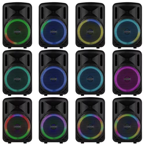 Fenton FT12LED MK2 (12") 700W akkumulátoros hordozható hangfal (1xMik + MP3 + Bluetooth)