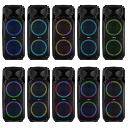Fenton FT212LED (12") 1400W akkumulátoros hordozható hangfal (2x mik + MP3 + Bluetooth)