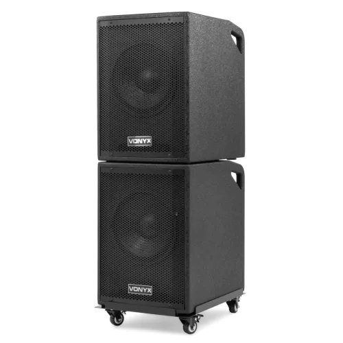 Vonyx VX1020BT 2.2 aktív hangfal szett 1050W + 1x Mikrofon + Állvány (MP3 + BLUETOOTH)