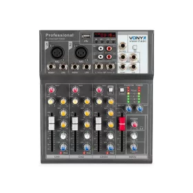   Vonyx VMM-F401 - 4 csatornás zenekari keverő, MP3, Bluetooth + Effekt