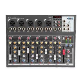   Vonyx VMM-F701 - 7 csatornás zenekari keverő, MP3, Bluetooth + Effekt