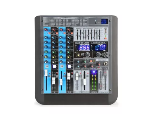 Power Dynamics PDM-S604 - 6 csatornás zenekari keverő, Bluetooth + Effekt + REC felvétel