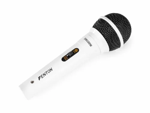 Fenton DM100 vezetékes dinamikus mikrofon + kábel - FEHÉR