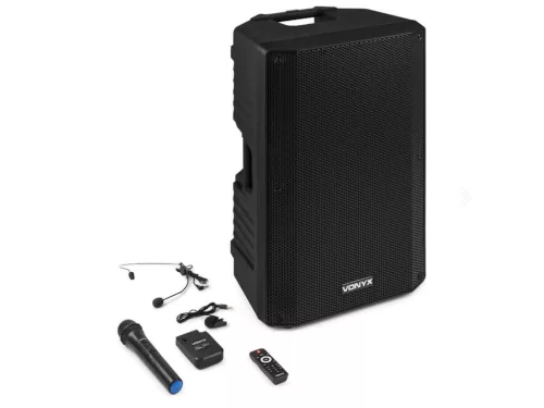 Vonyx VSA700-BP Hordozható hangfal 15", USB, FM, SD, Bluetooth