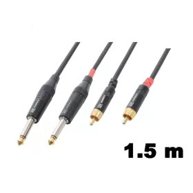   PD Connex CX74-1,5 sztereo jelkábel (2×6,3 mm Jack - 2x RCA) - (1,5 m)