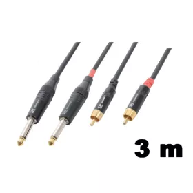   PD Connex CX74-3 sztereo jelkábel (2×6,3 mm Jack - 2x RCA) - (3 m)