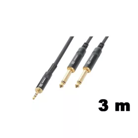   PD Connex CX86-3 sztereo jelkábel (3,5 mm Jack - 2×6,3 mm Jack) - (3 m)