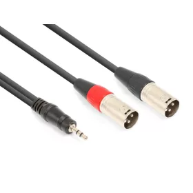   Vonyx CX322-1 sztereo jelkábel (3,5 mm Jack - 2x XLR papa) - (1,5 m)