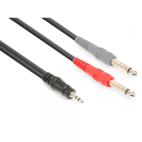   Vonyx CX332-6 sztereo jelkábel (3,5 mm Jack - 2×6,3 mm Jack) - (6 m)
