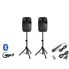   Vonyx VPS122A 800W (12") aktív + passzív hangfal szett állványokkal (MP3 + BLUETOOTH)