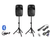 Vonyx VPS152A 1000W (15") aktív + passzív hangfal szett állványokkal (MP3 + BLUETOOTH)