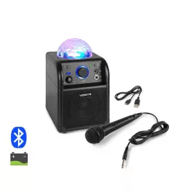   Vonyx SBS50B akkumulátoros hordozható hangfal 50W (1xMik + Bluetooth + LED Ball) - fekete