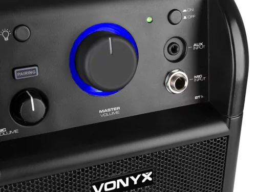 Vonyx SBS50B akkumulátoros hordozható hangfal 50W (1xMik + Bluetooth + LED Ball) - fekete