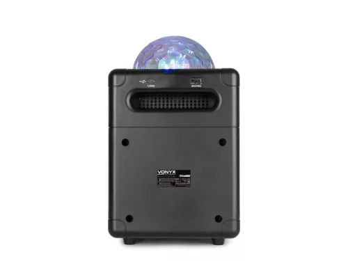 Vonyx SBS50B akkumulátoros hordozható hangfal 50W (1xMik + Bluetooth + LED Ball) - fekete