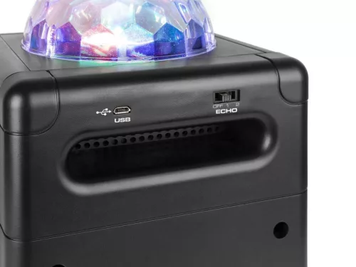 Vonyx SBS50B akkumulátoros hordozható hangfal 50W (1xMik + Bluetooth + LED Ball) - fekete