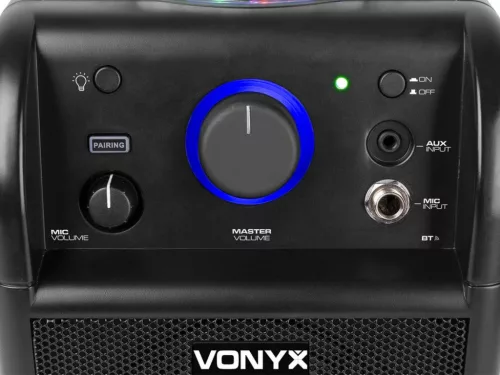Vonyx SBS50B akkumulátoros hordozható hangfal 50W (1xMik + Bluetooth + LED Ball) - fekete