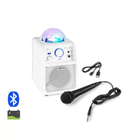   Vonyx SBS50W akkumulátoros hordozható hangfal 50W (1xMik + Bluetooth + LED Ball) - fehér