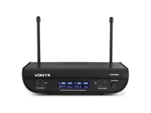 Vonyx WM82C UHF rádiós mikrofon szett (kézi, csíptetős és fej mikrofon) + Koffer