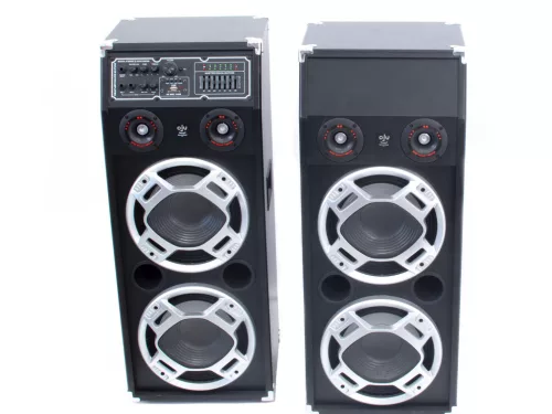 ReVoLuTioN DPX-210-LED 2x800W (2x 10") aktív karaoke hangfal (FM + MP3 + Bluetooth)