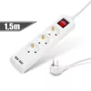 Delight 20221U Elosztó 3-as - 3 x 1,5 mm - 1,5 m - 2 x USB-vel - kapcsolós
