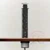 Delight rejtett 3-as szálcsiszolt hálózati elosztó + 2db USB (20430BU)