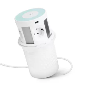   Delight 20434WH Rejtett elosztó - 4-es + vezeték nélküli töltés + 2xUSB + 2xType-C - fehér