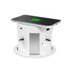 Delight 20434WH Rejtett elosztó - 4-es + vezeték nélküli töltés + 2xUSB + 2xType-C - fehér