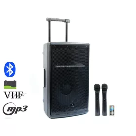   Thunder FLR-15 (15") 800W akkumulátoros hordozható hangfal (2xMik + MP3 + TWS Bluetooth + FM)
