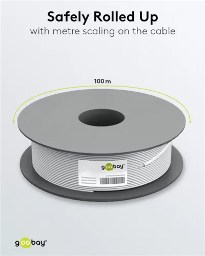 Goobay 27528 Koax antenna aluminium vezeték-réz bevonatal, 2 x árnyékolt, 100m