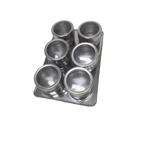 6 darabos fűszertartó készlet állvánnyal, inox 278915